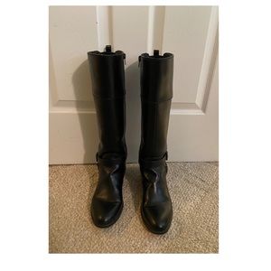 Bandolino: “Jimani” Black Leather Riding Boots